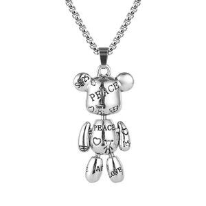 Badass Bear Edgy Titanium Steel Necklace - For Men & Women - Fashion Accessories